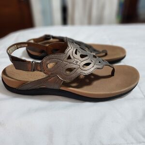 Rockport Metallic Brown Cutout Sandals